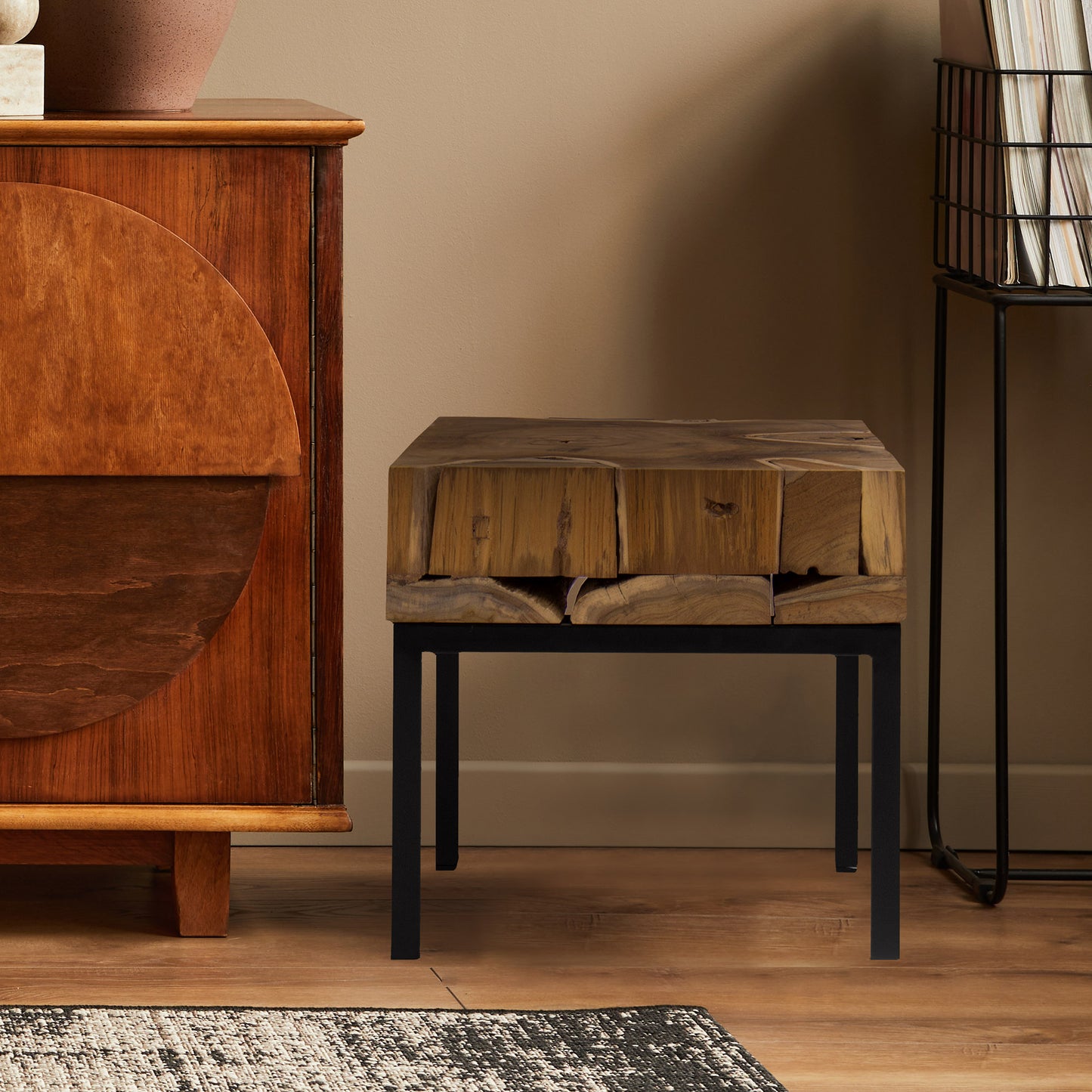 Terra Nova Natural Teak Root Live Edge Wood Table