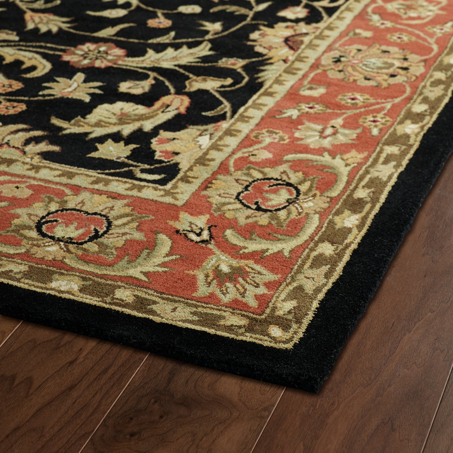 Kaleen Taj Collection Black Salmon Area Rug 7'6" x 9'