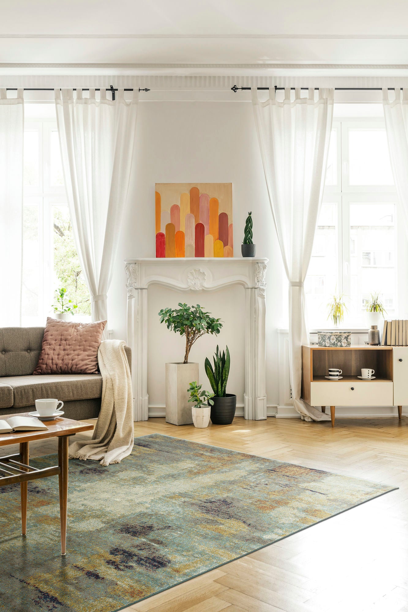 Kaleen Tallah Collection Light Taupe Area Rug 4'11" x 7'10"