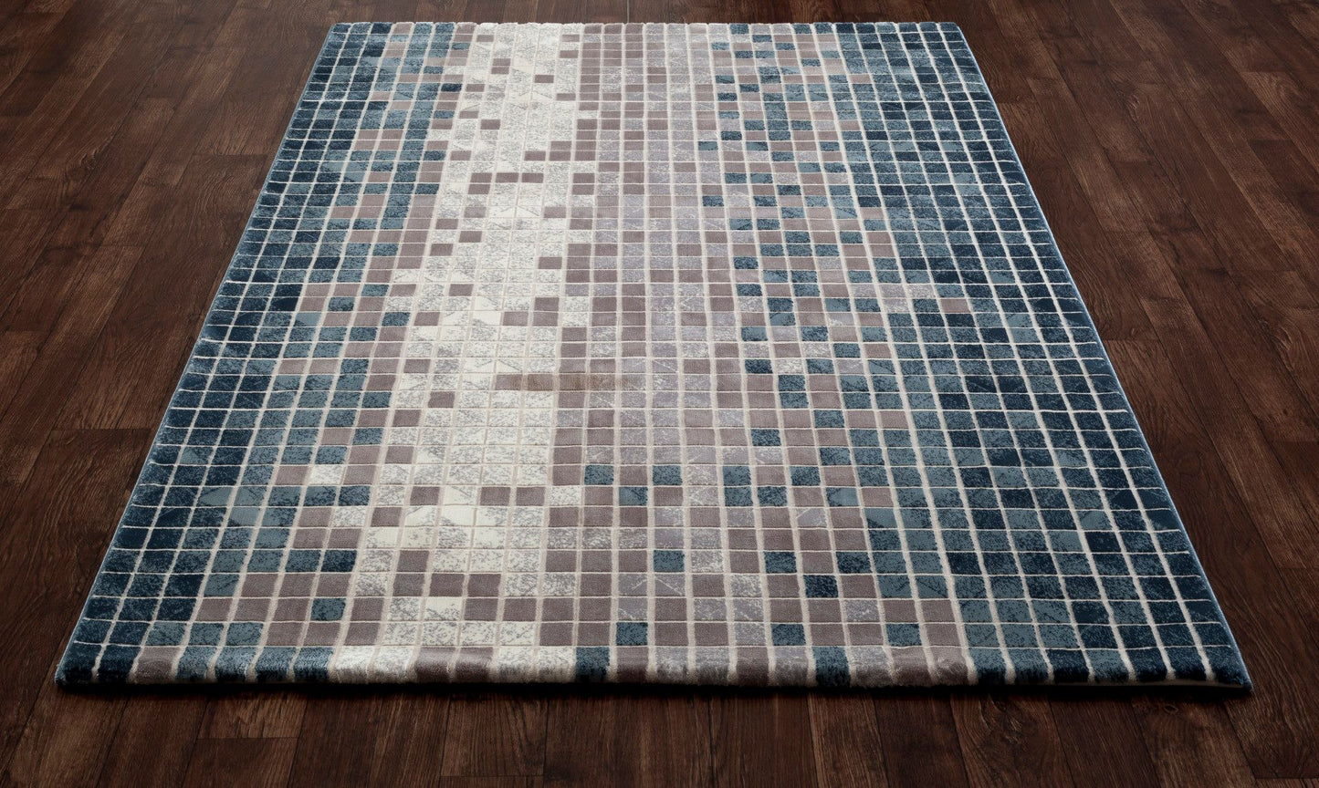 Titanium-Is_00_2606_Aqua-Round 7.10 Area Rug