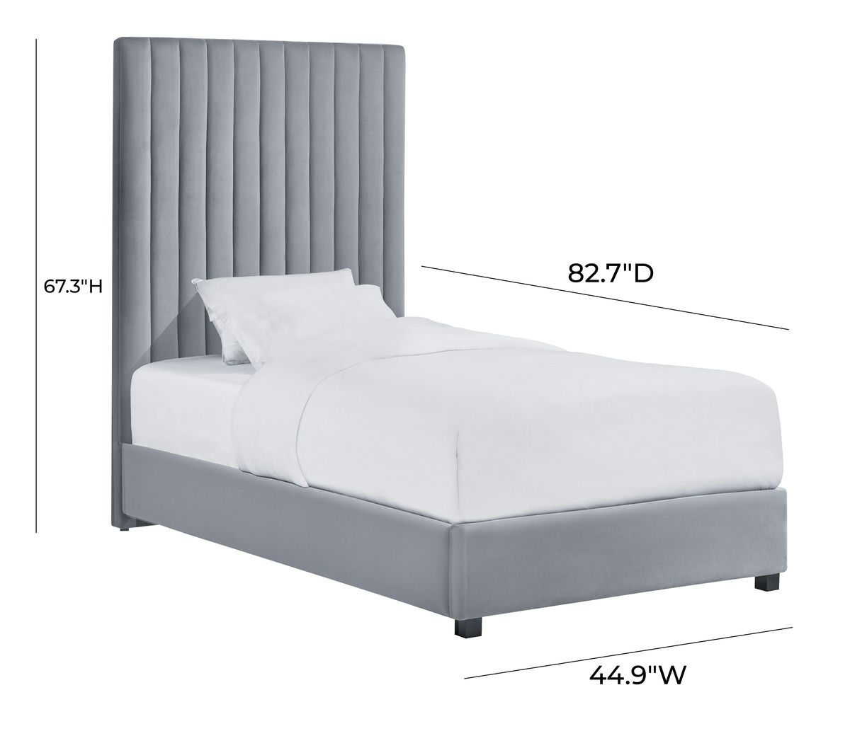 TOV Furniture Arabelle Grey Bed Twin