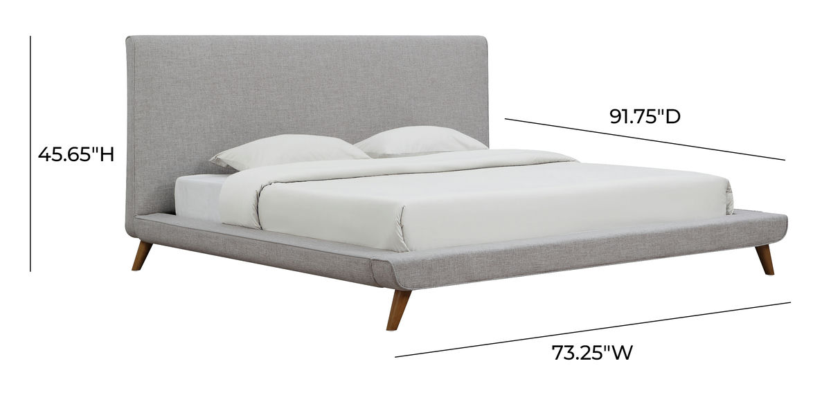 TOV Furniture Nixon Beige Linen Bed in Queen Size