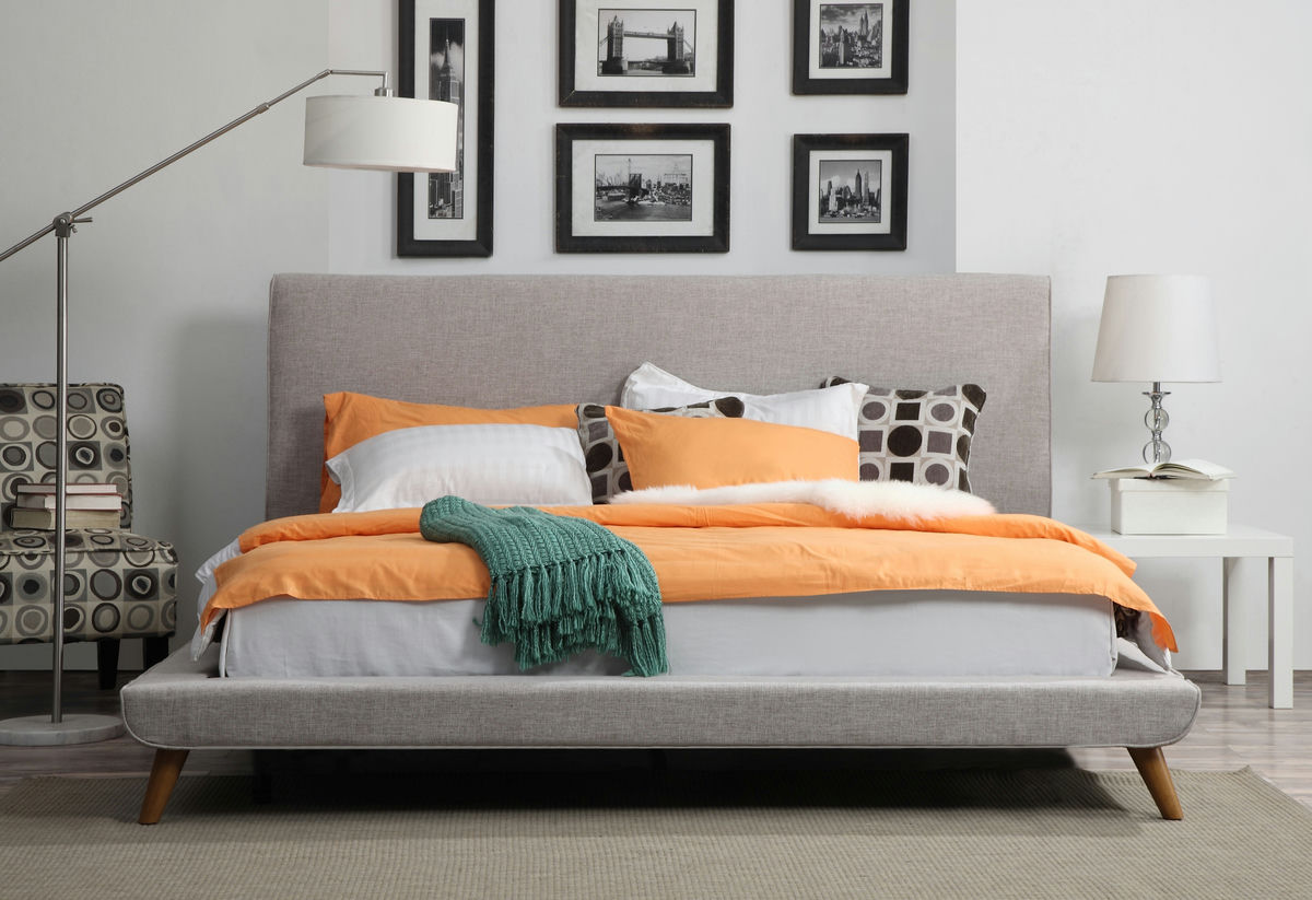 TOV Furniture Nixon Beige Linen Bed in Queen Size