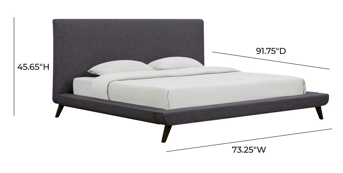 TOV Furniture Nixon Grey Linen Bed in Queen