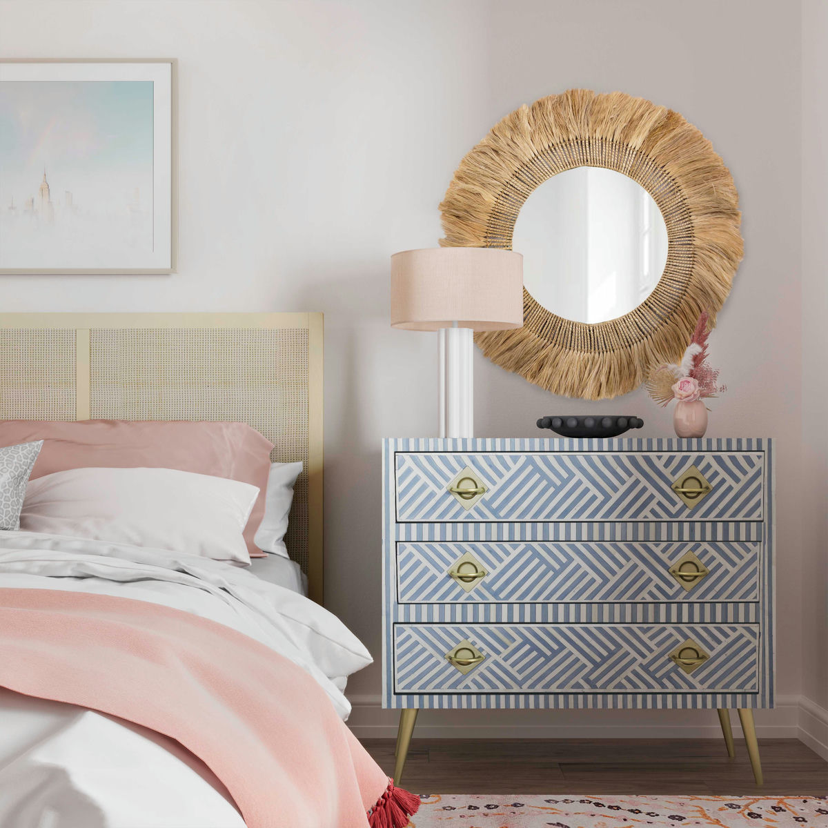 TOV Furniture Kadiri Blue and White Bone Inlay Dresser