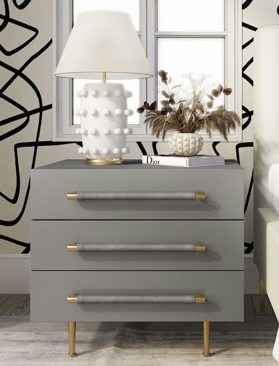 TOV Furniture Trident Grey Nightstand