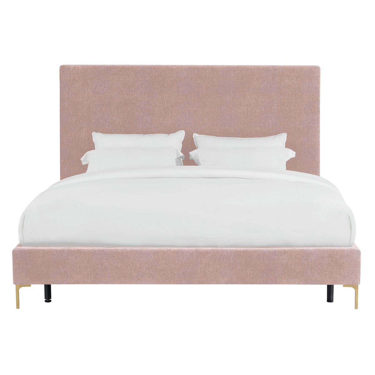 TOV Furniture Delilah Blush Textured Velvet Bed in King