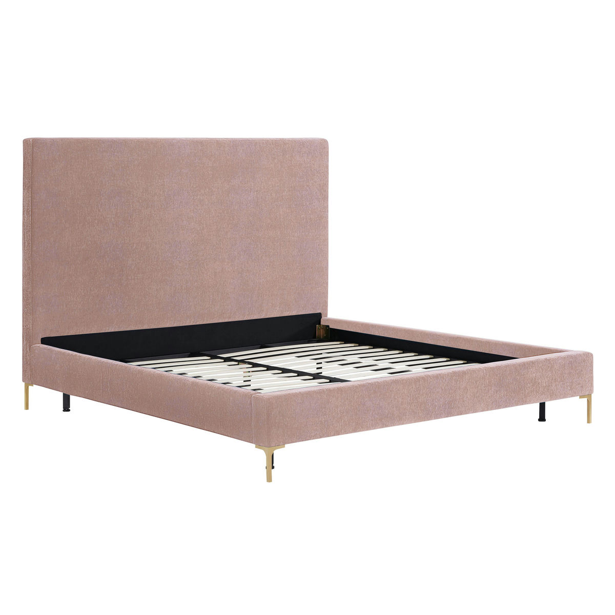 TOV Furniture Delilah Blush Textured Velvet Bed in King