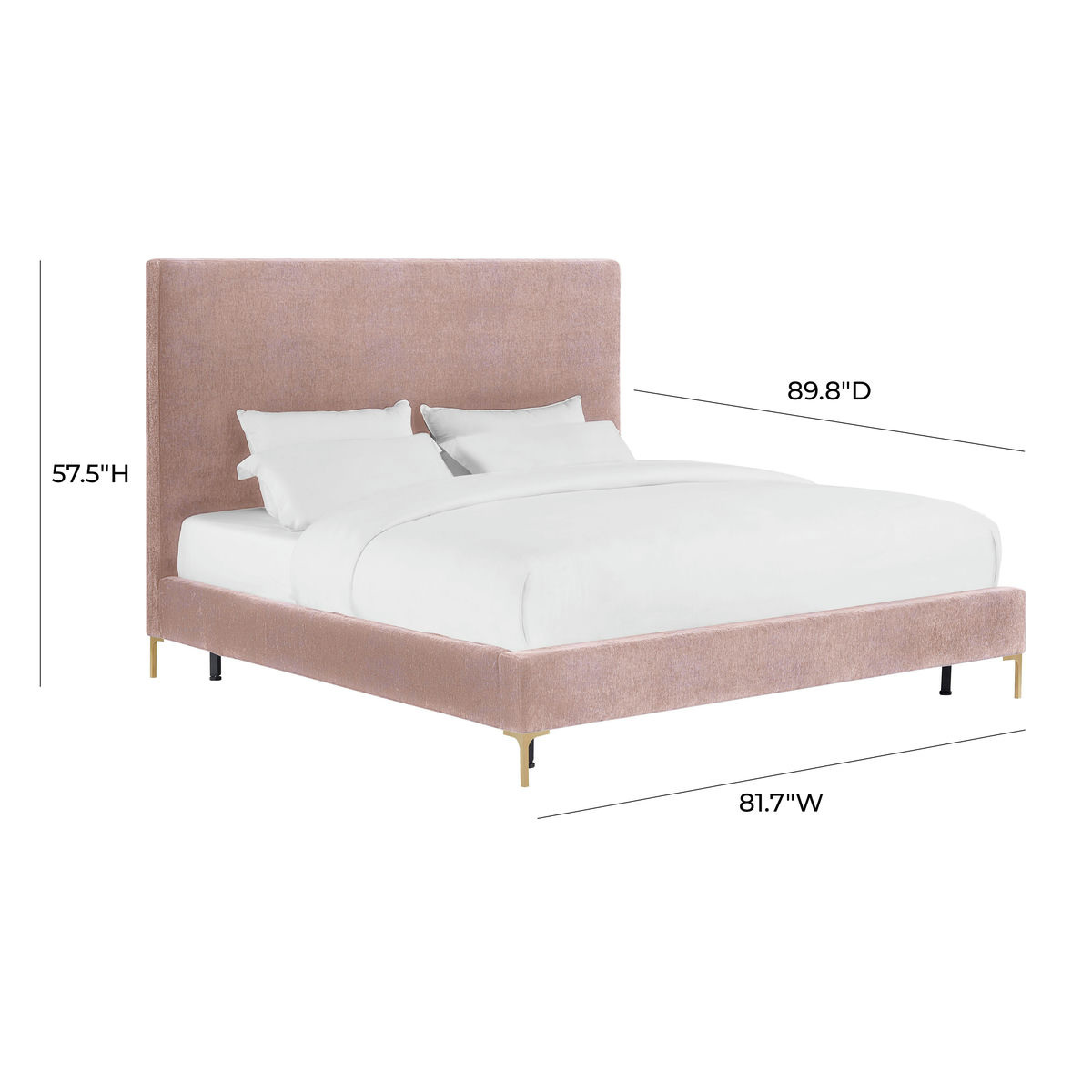 TOV Furniture Delilah Blush Textured Velvet Bed in King