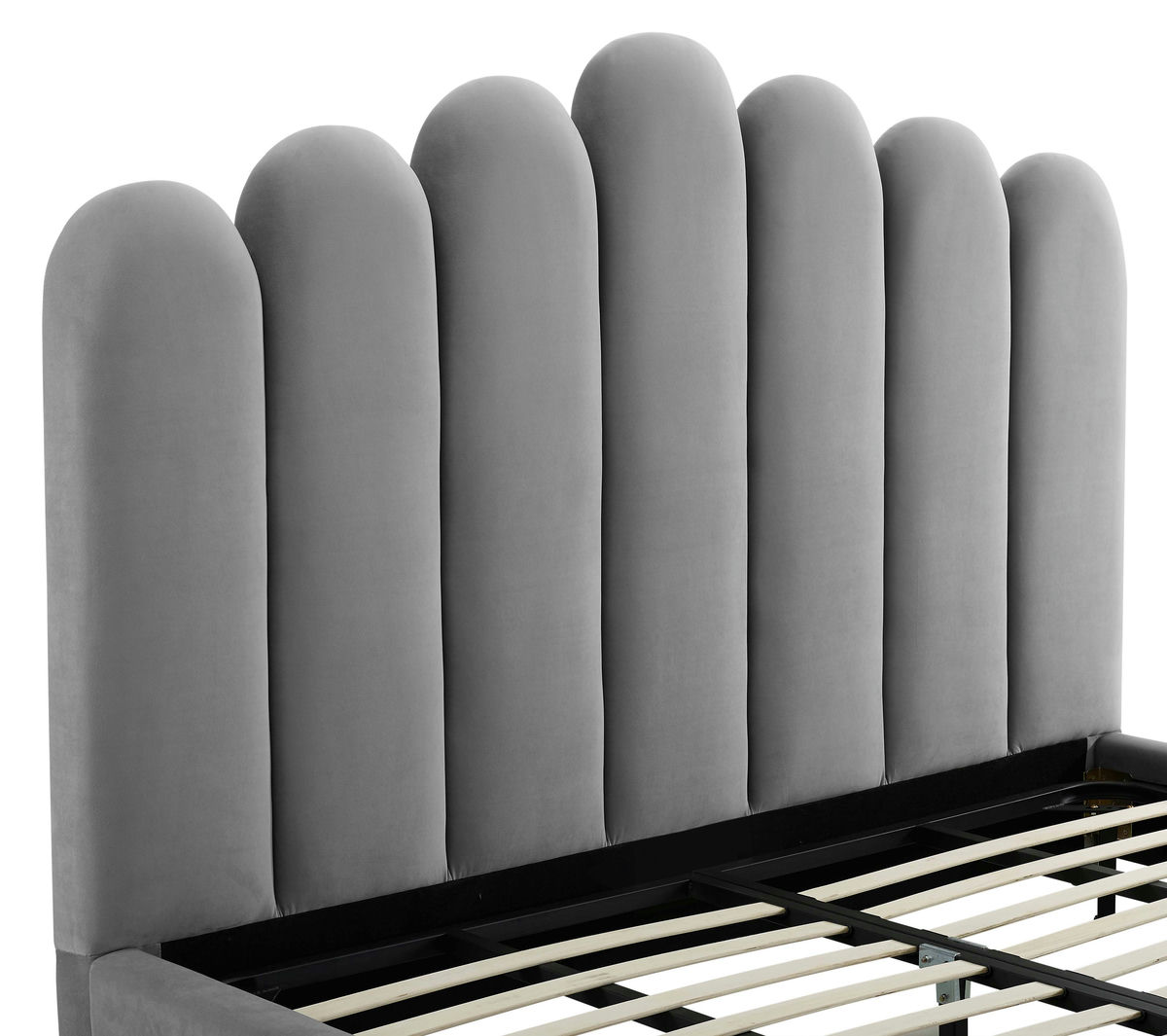 TOV Furniture Celine Grey Velvet Bed in Queen