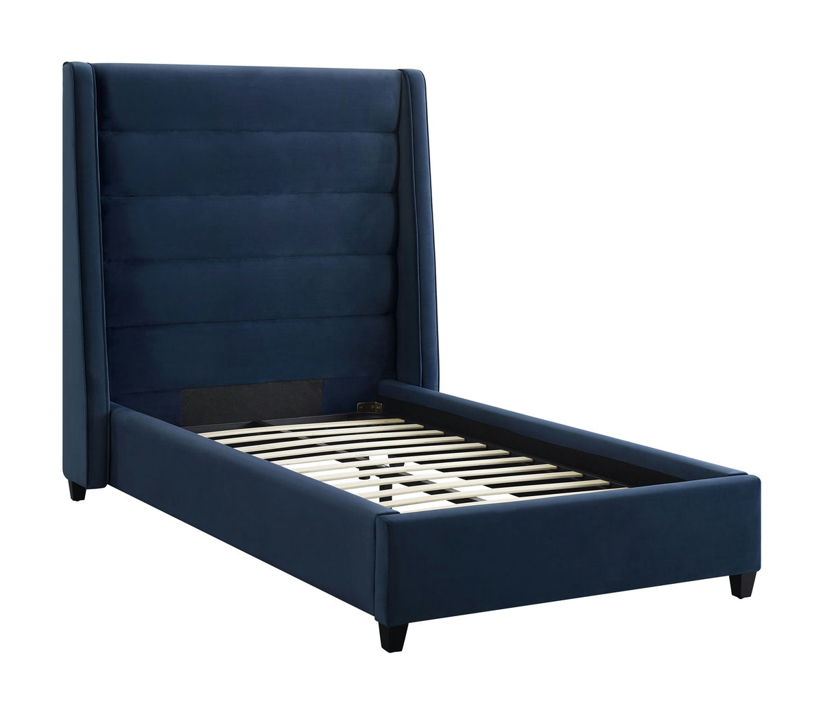 TOV Furniture Koah Navy Velvet Bed in Twin
