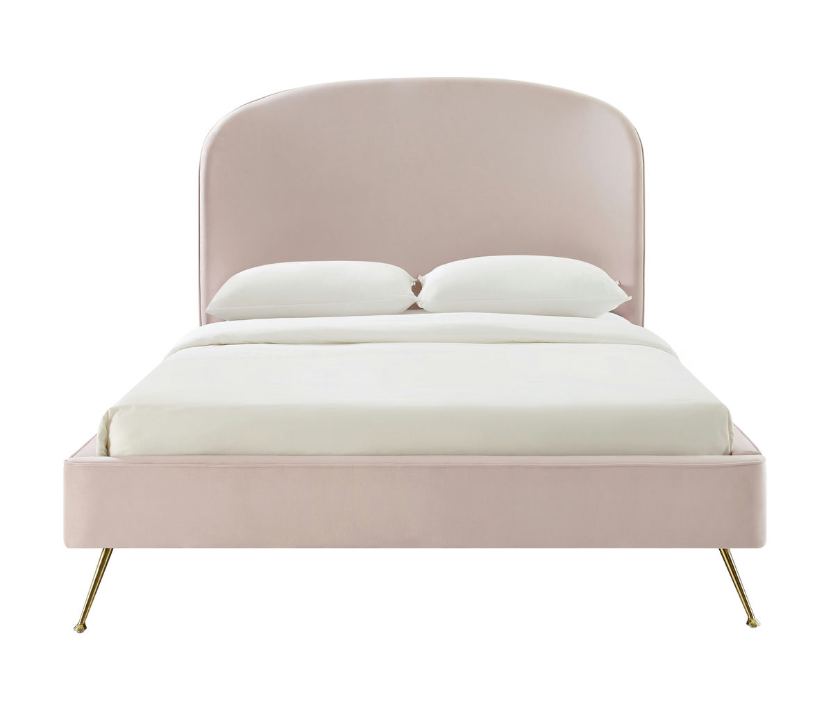 TOV Furniture Vivi Blush Velvet Bed in Queen