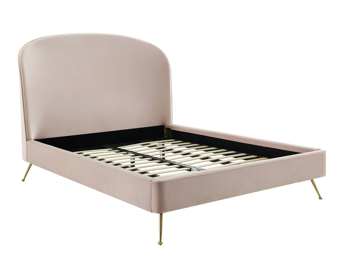 TOV Furniture Vivi Blush Velvet Bed in Queen