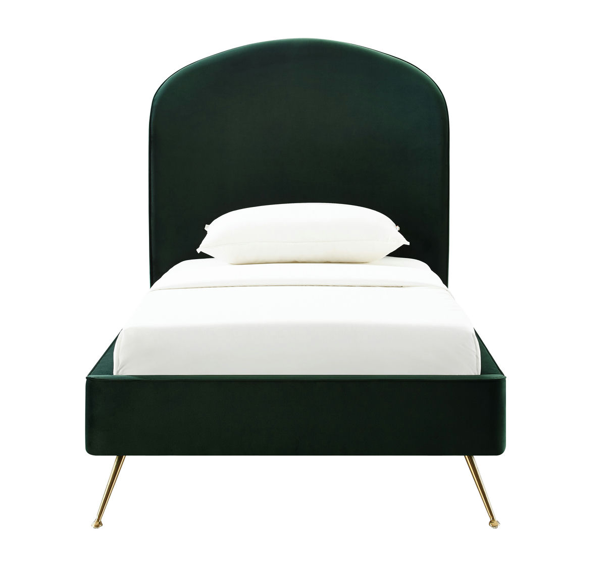 TOV Furniture Vivi Forest Green Velvet Bed in Twin
