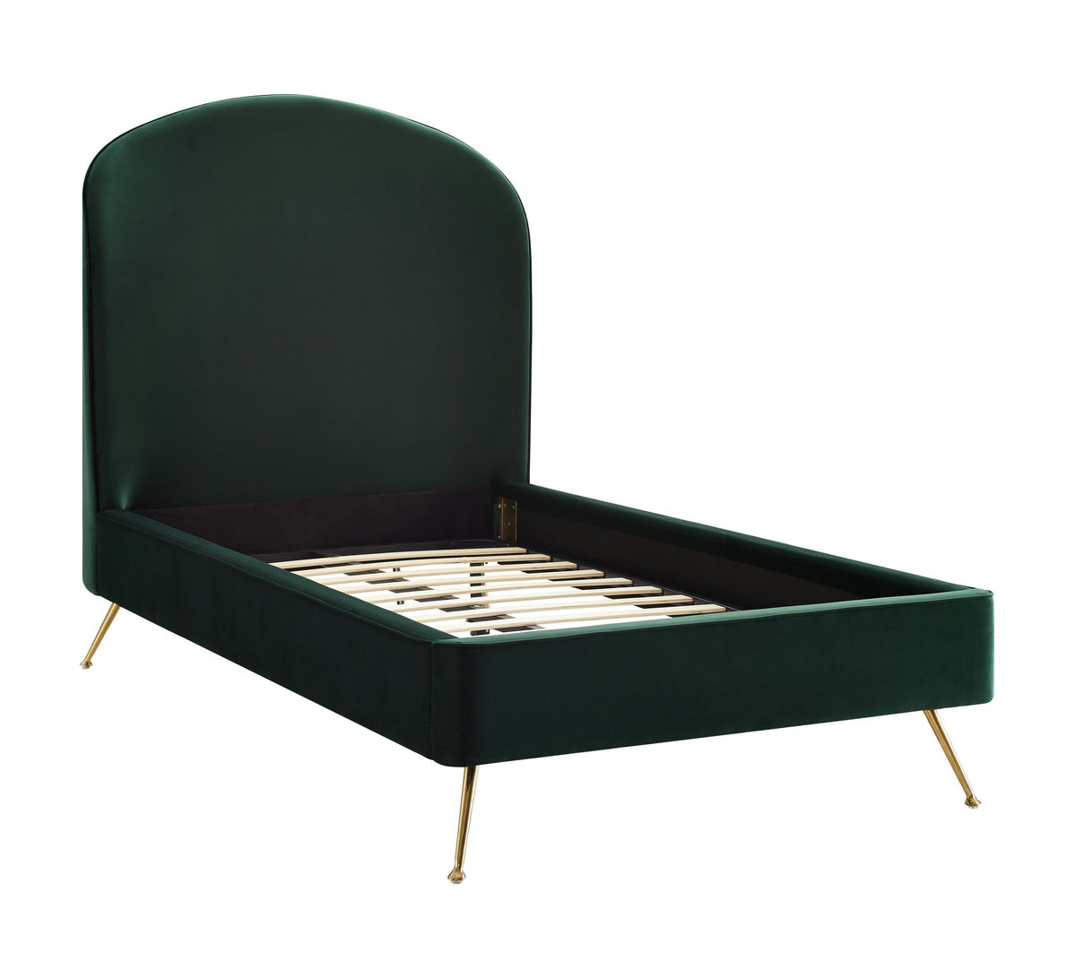 TOV Furniture Vivi Forest Green Velvet Bed in Twin