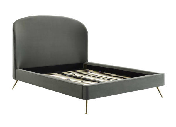 TOV Furniture Vivi Grey Velvet Bed in King