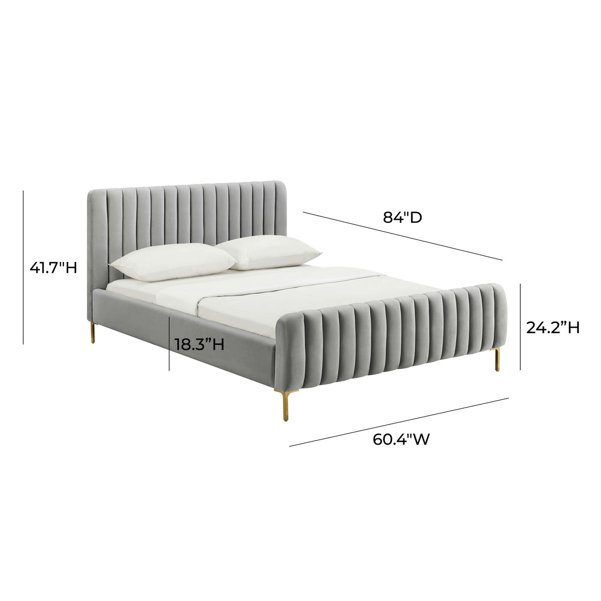 TOV Furniture Angela Grey Bed in Full