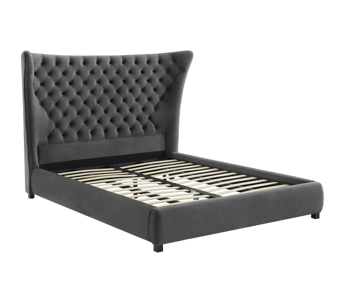 TOV Furniture Sassy Grey Velvet Queen Bed