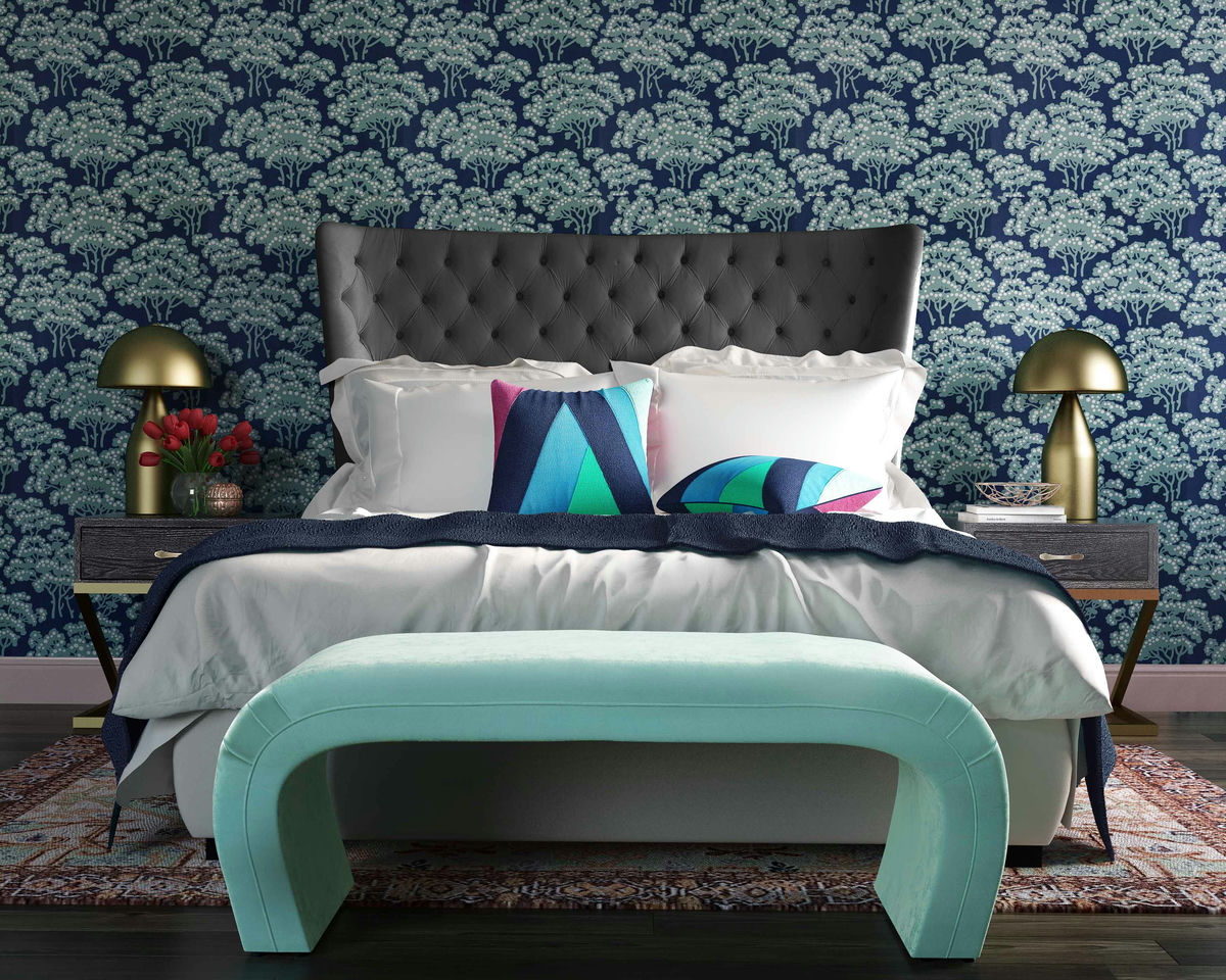 TOV Furniture Sassy Grey Velvet Queen Bed