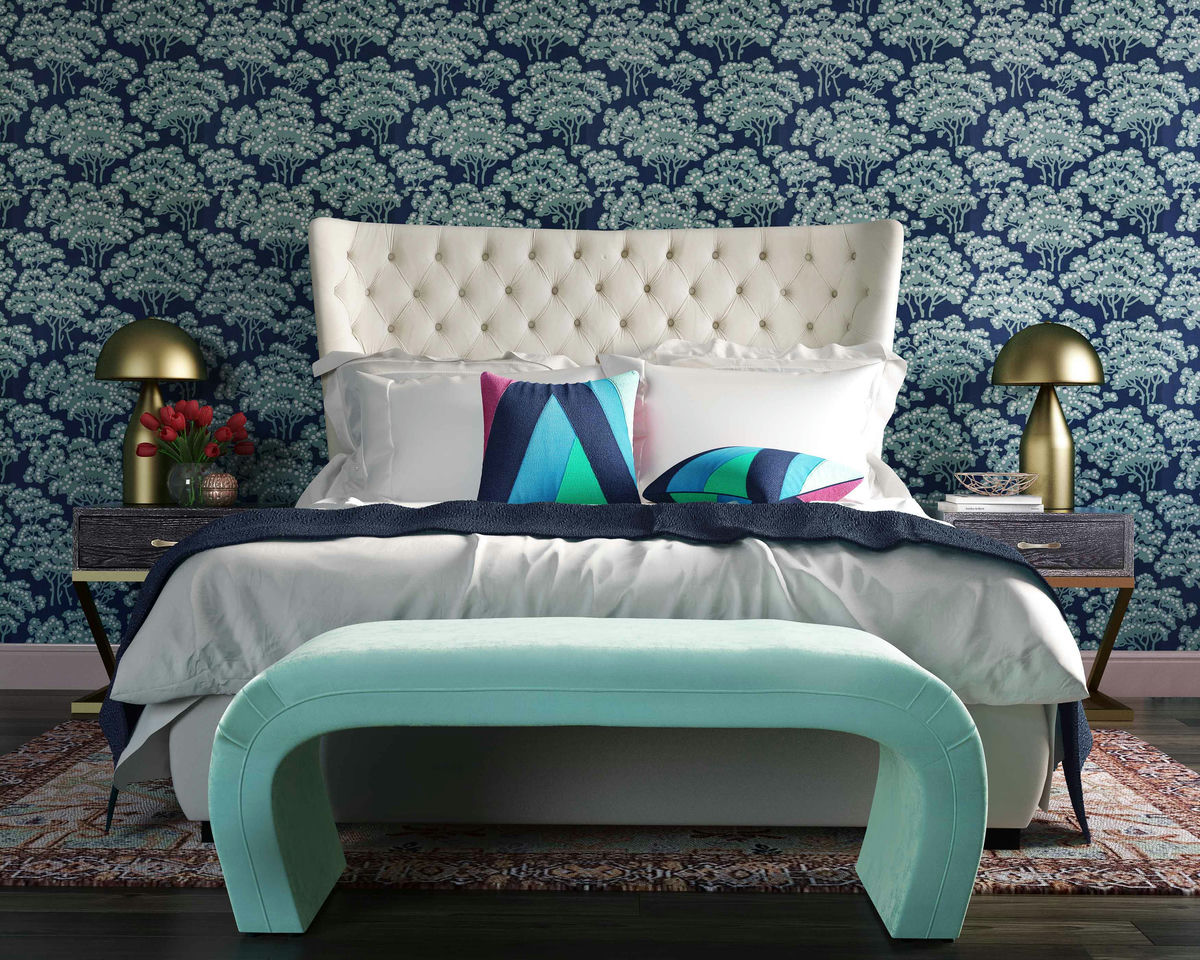 TOV Furniture Sassy Cream Velvet Queen Bed