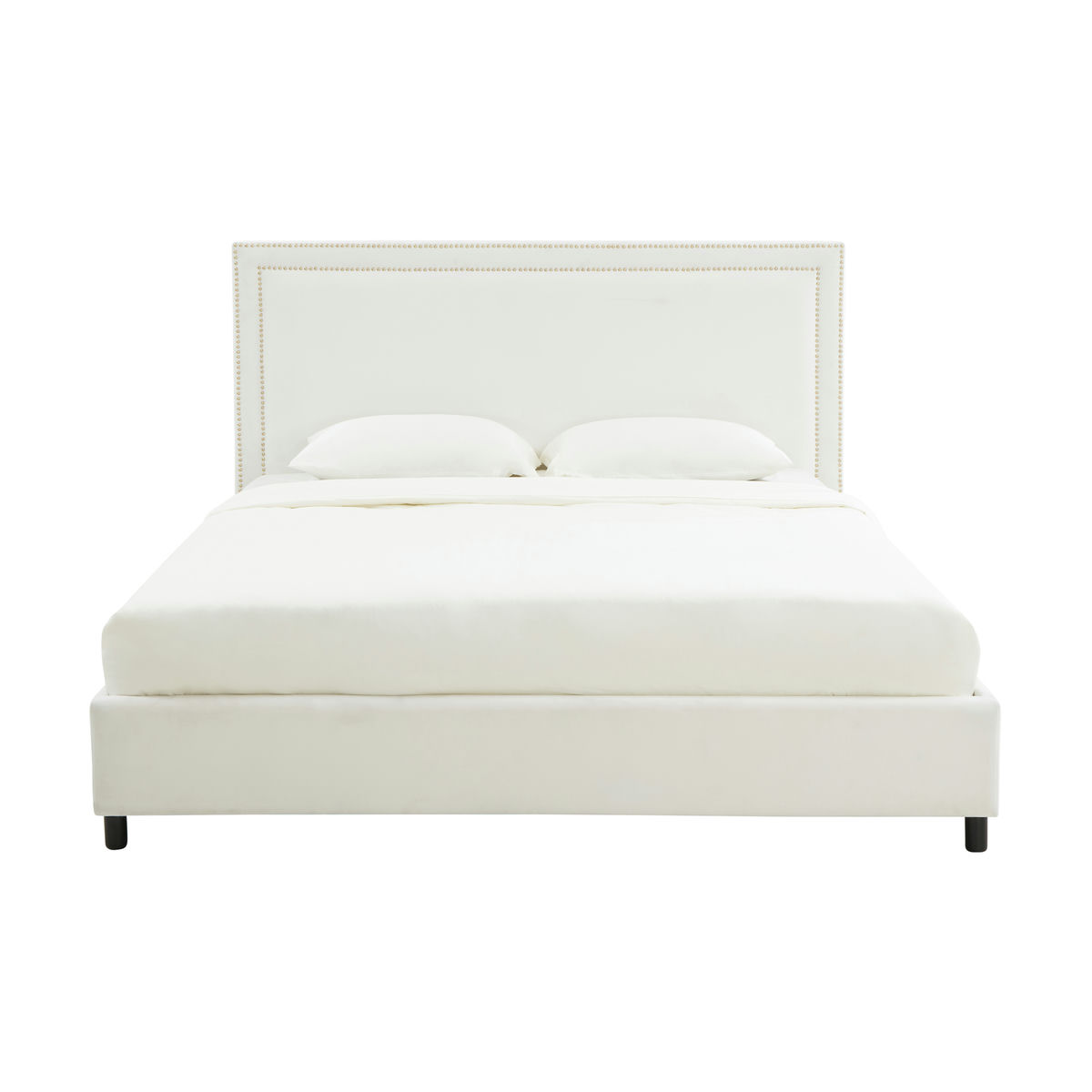 TOV Furniture Reed White Velvet Bed in King