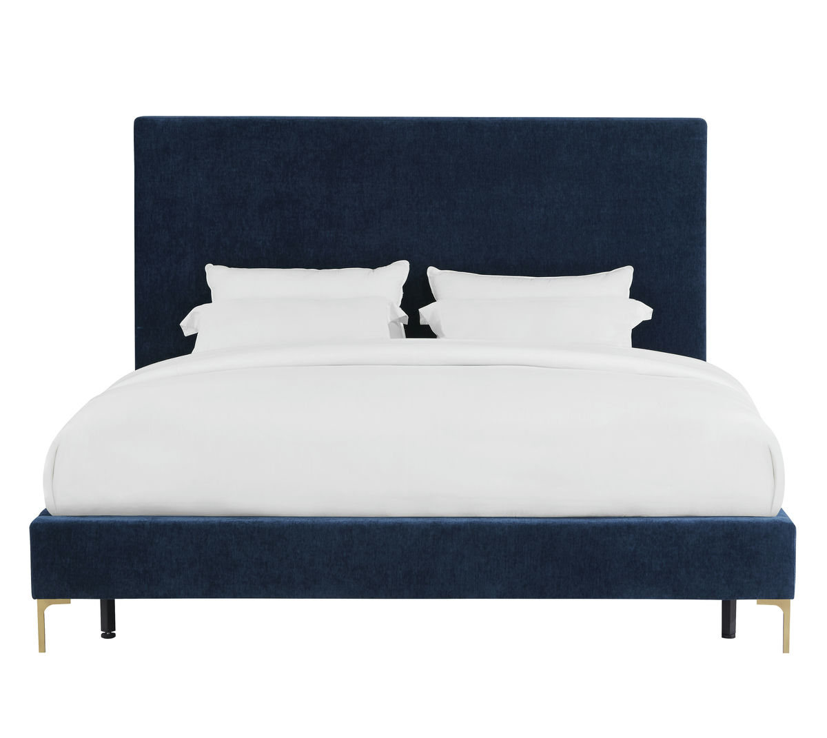 TOV Furniture Delilah Navy Textured Velvet Bed in King