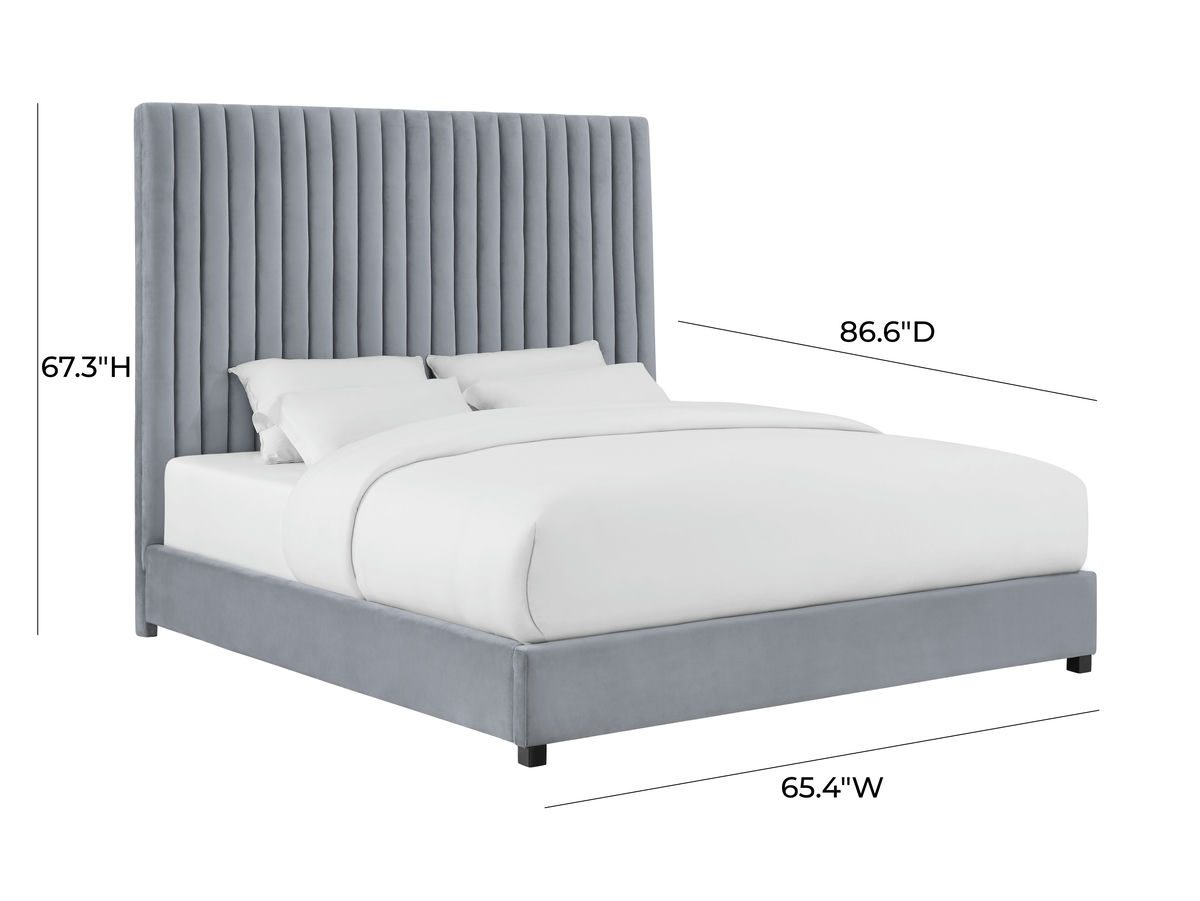TOV Furniture Arabelle Grey Bed in Queen