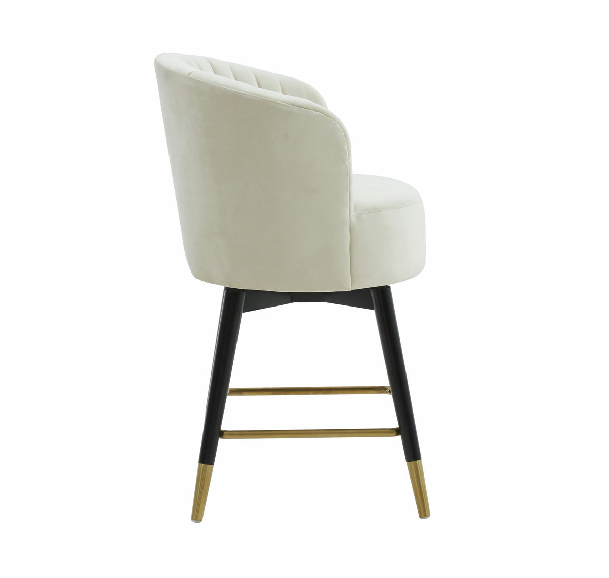 TOV Furniture Liana Cream Velvet Swivel Stool