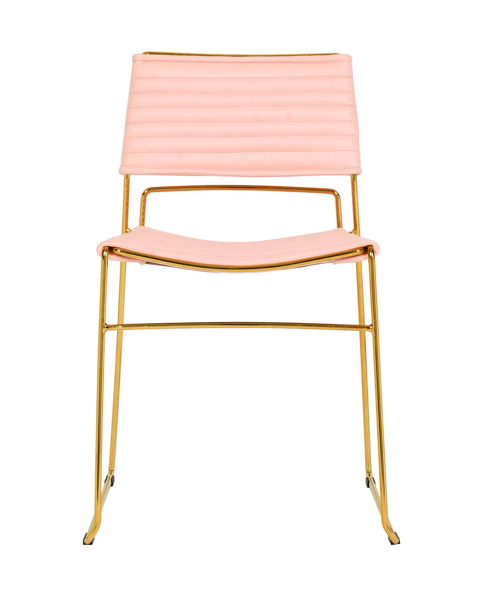 TOV Furniture Domani Blush Vegan Leather Chair (Set of 2)