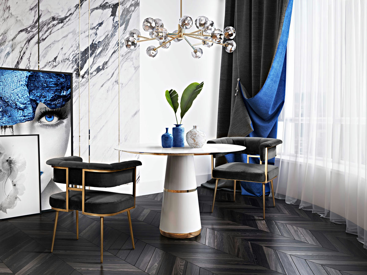 TOV Furniture Astrid Grey Velvet Chair