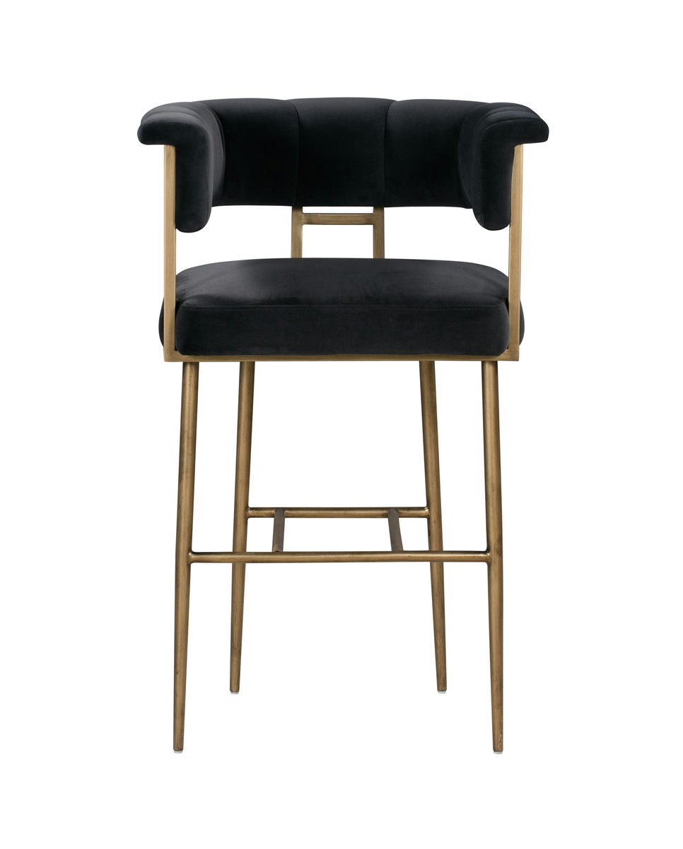 TOV Furniture Astrid Grey Velvet Bar Stool
