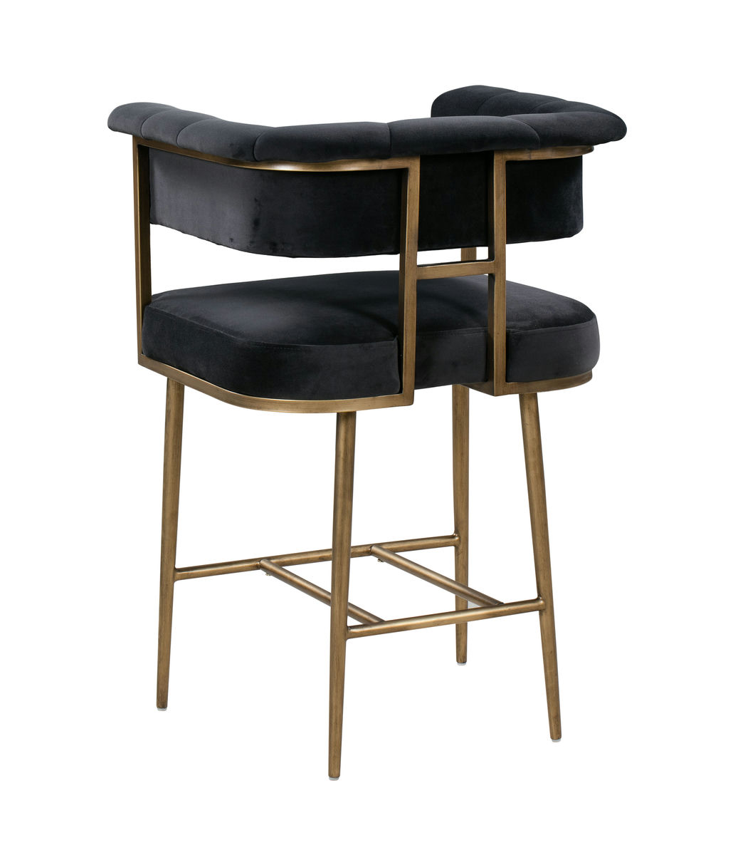 TOV Furniture Astrid Grey Velvet Bar Stool