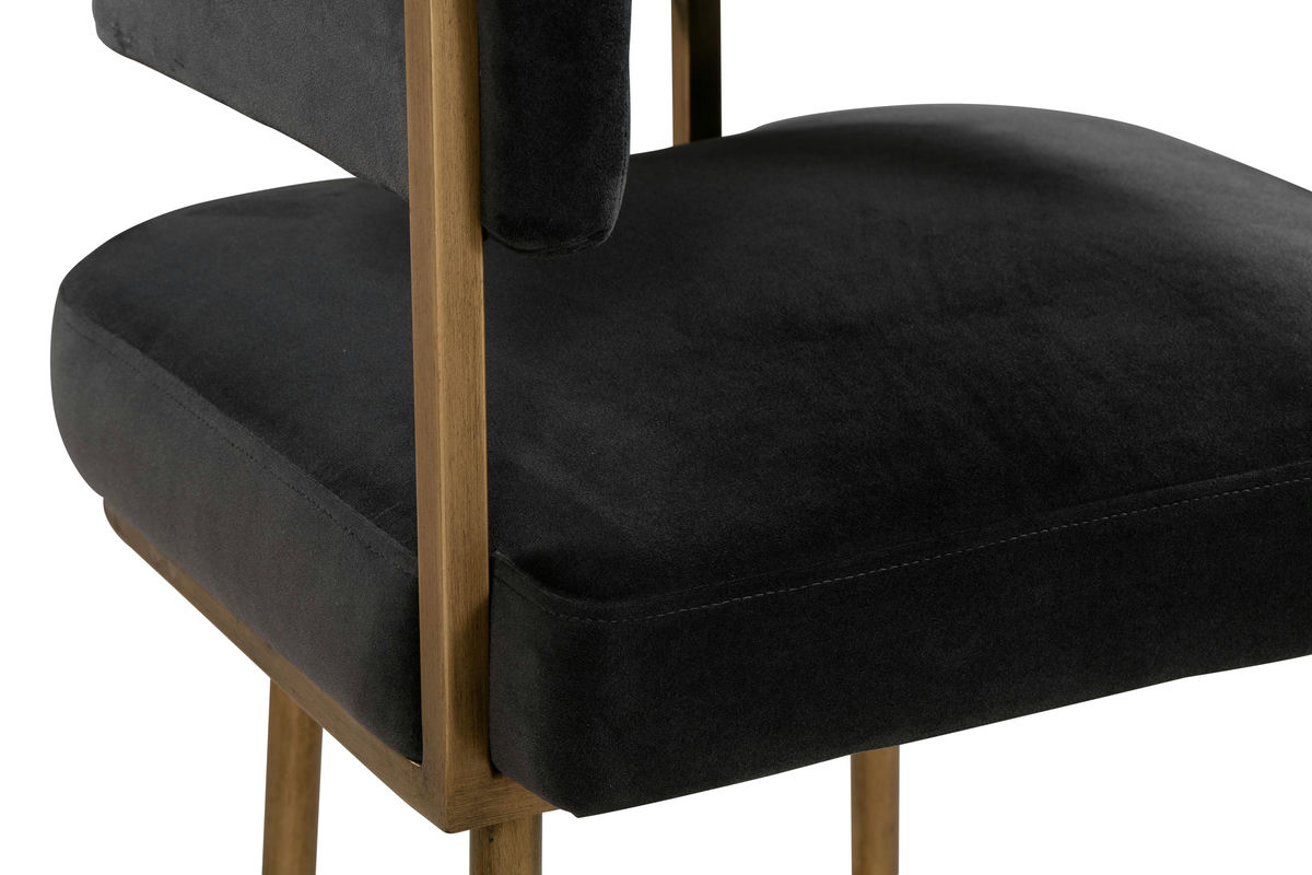 TOV Furniture Astrid Grey Velvet Bar Stool