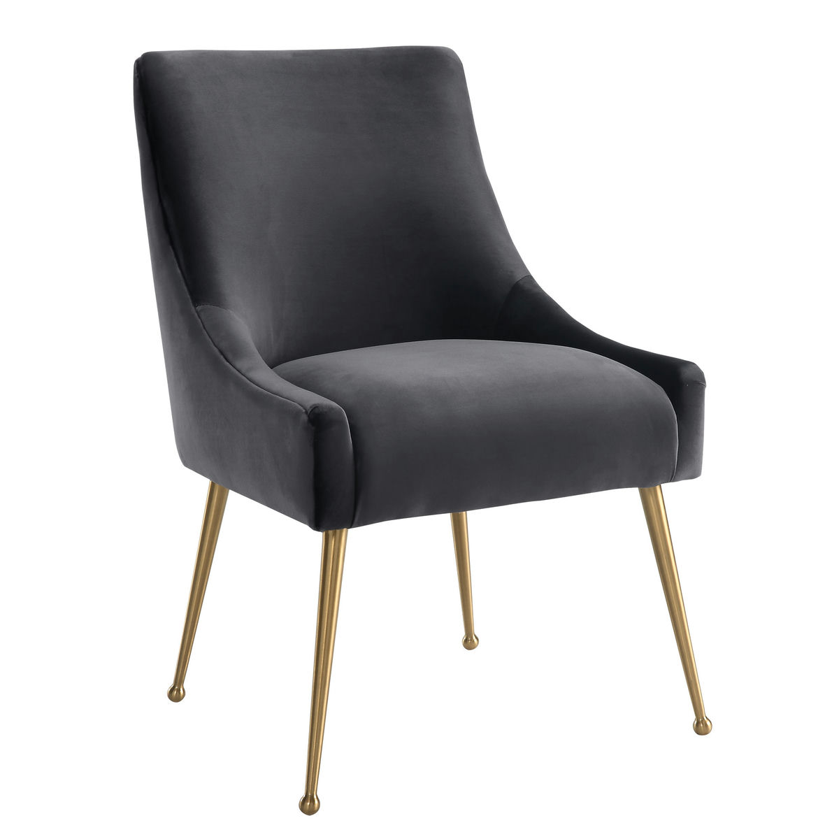 TOV Furniture Beatrix Grey Velvet Side Chair