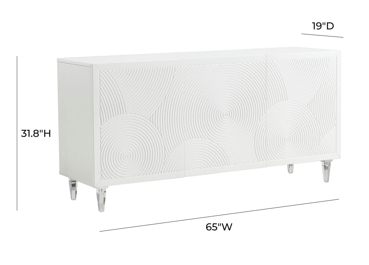 TOV Furniture Karma White Lacquer Buffet