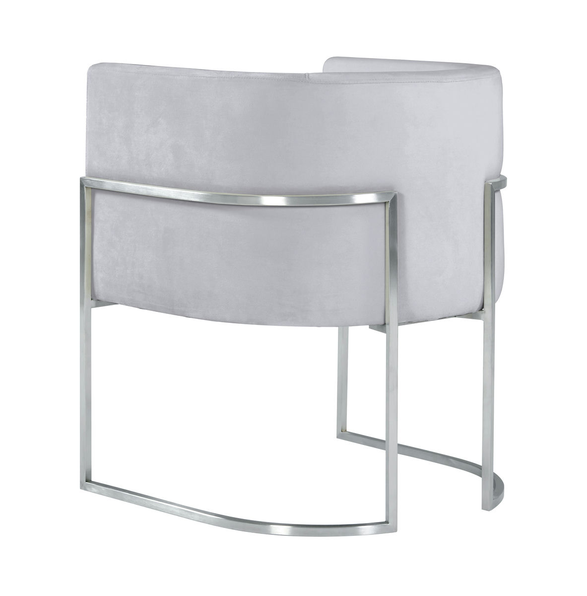 TOV Furniture Giselle Grey Velvet Dining Chair with Silver Leg