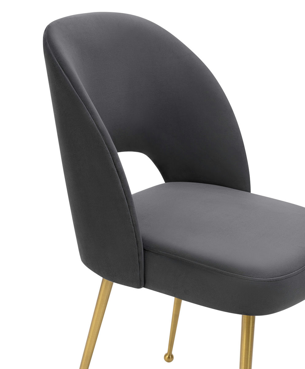 TOV Furniture Swell Dark Grey Velvet Chair