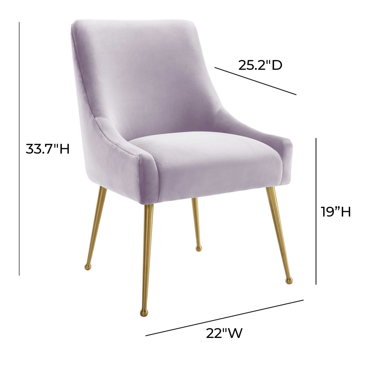 TOV Furniture Beatrix Lavender Velvet Side Chair
