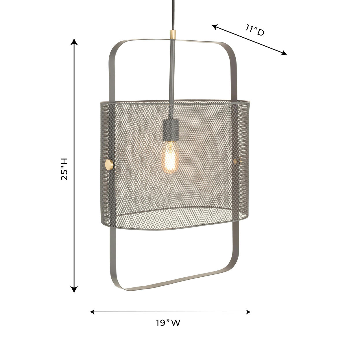 TOV Furniture Klaus Large Grey Pendant