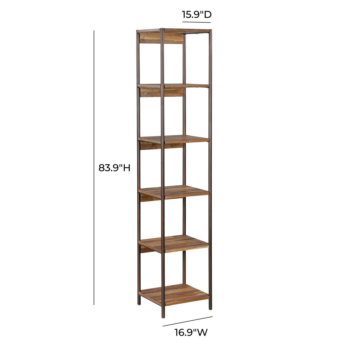 TOV Furniture Bushwick Wooden Narrow Bookcase