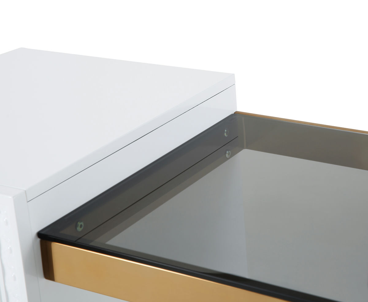 TOV Furniture Bovey White Lacquer Desk