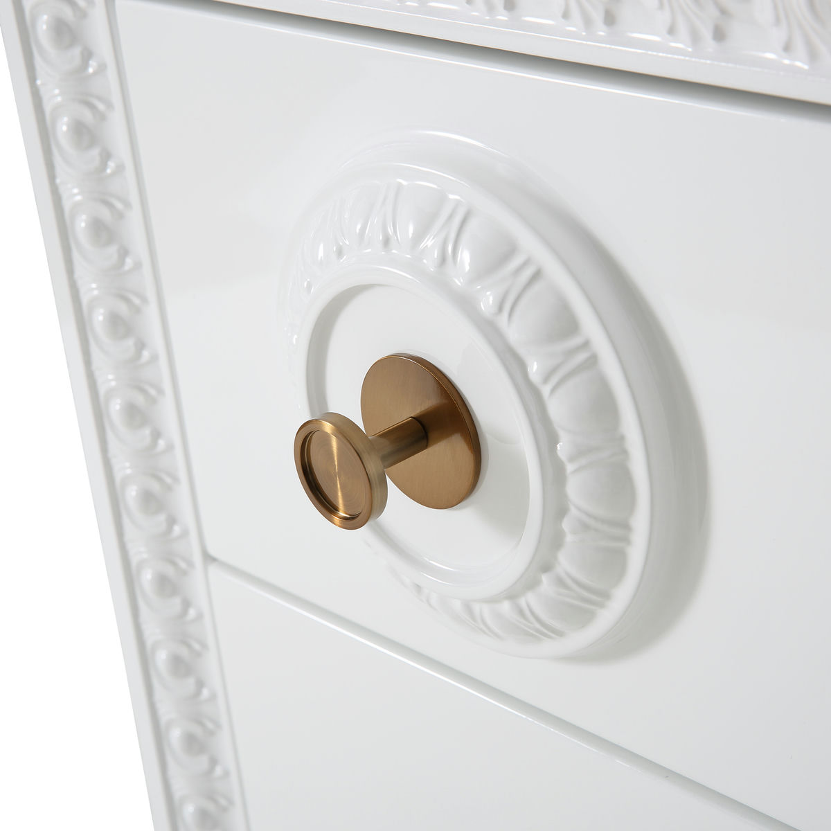 TOV Furniture Bovey White Lacquer Desk