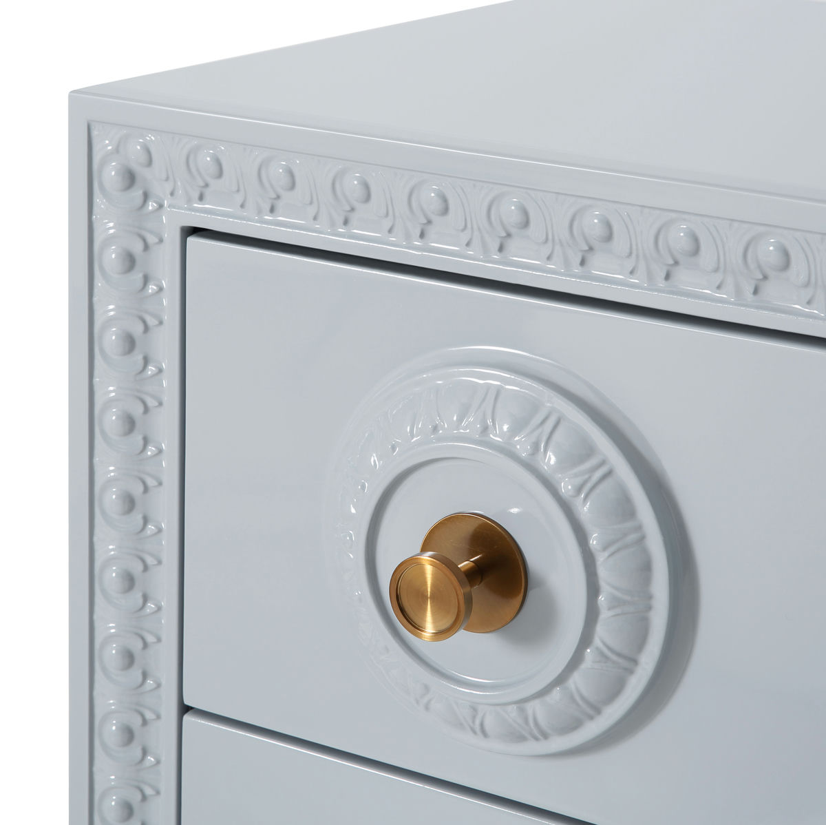TOV Furniture Bovey Light Grey Lacquer Desk