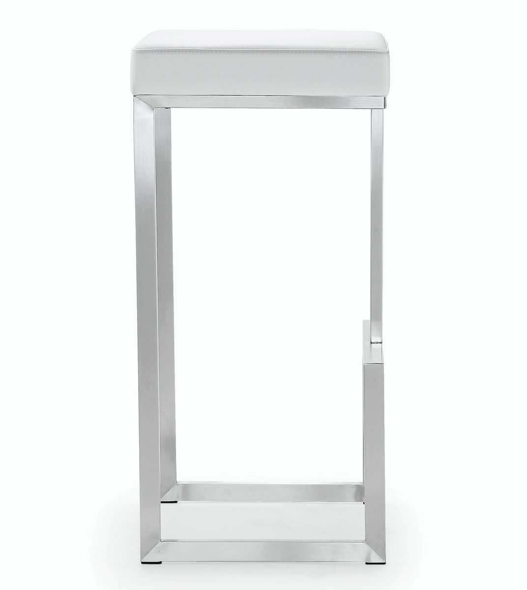 TOV Furniture Ferrara White Stainless Steel Barstool - Set of 2