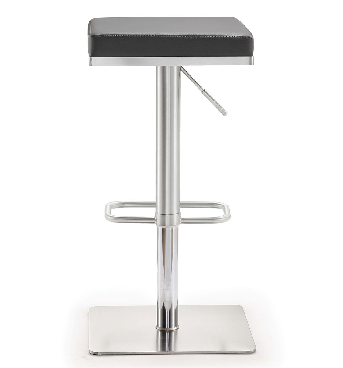 TOV Furniture Bari Grey Stainless Steel Adjustable Barstool