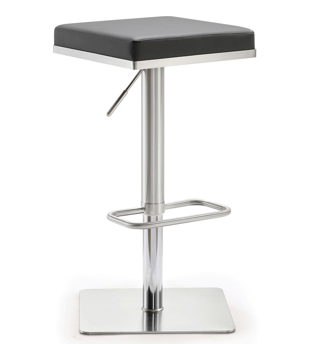 TOV Furniture Bari Grey Stainless Steel Adjustable Barstool