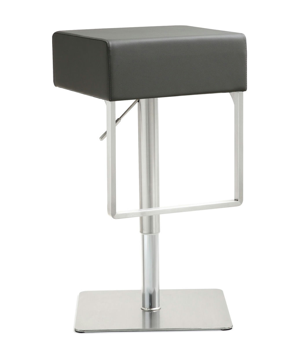 TOV Furniture Seville Grey Stainless Adjustable Barstool