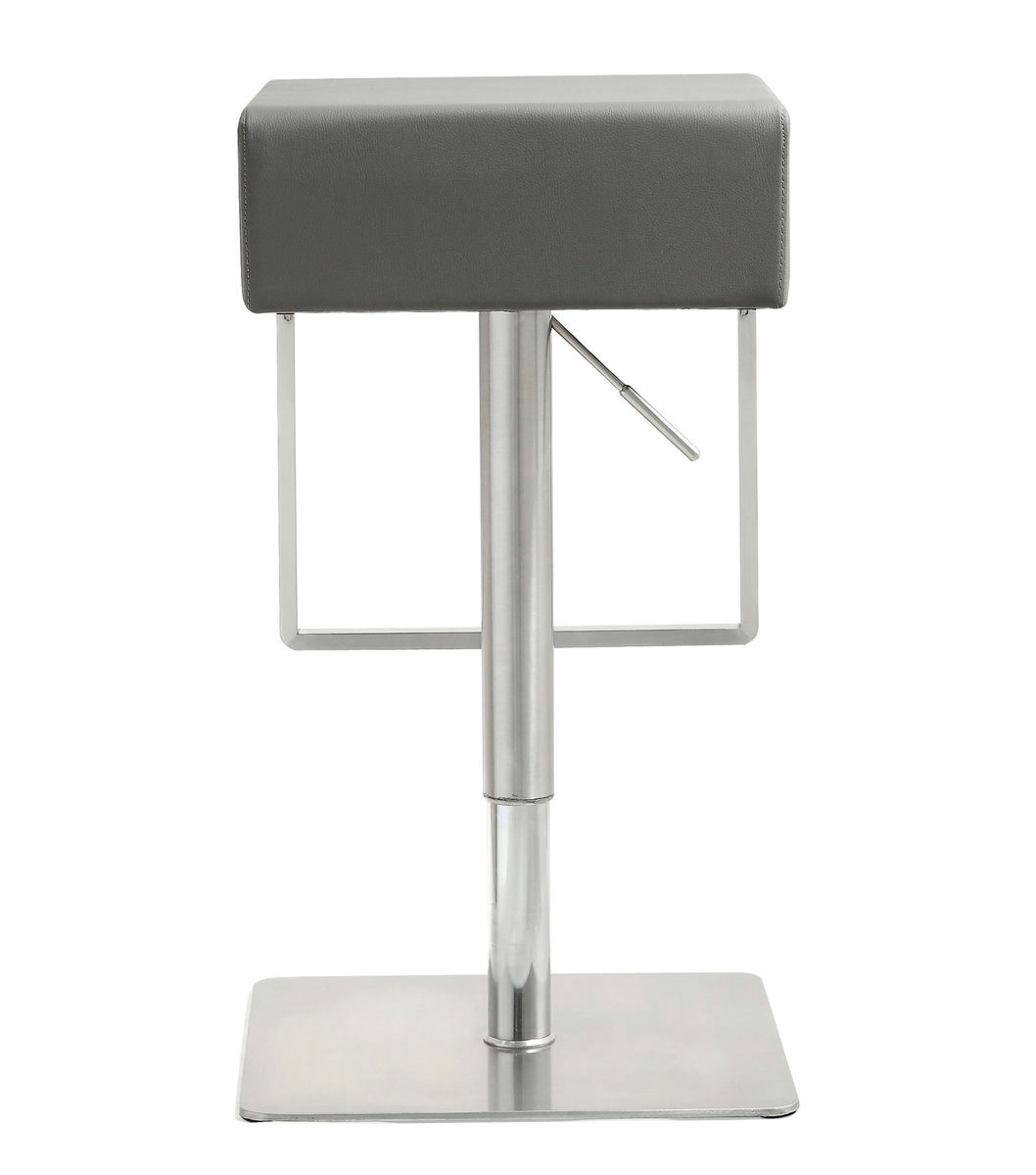 TOV Furniture Seville Grey Stainless Adjustable Barstool