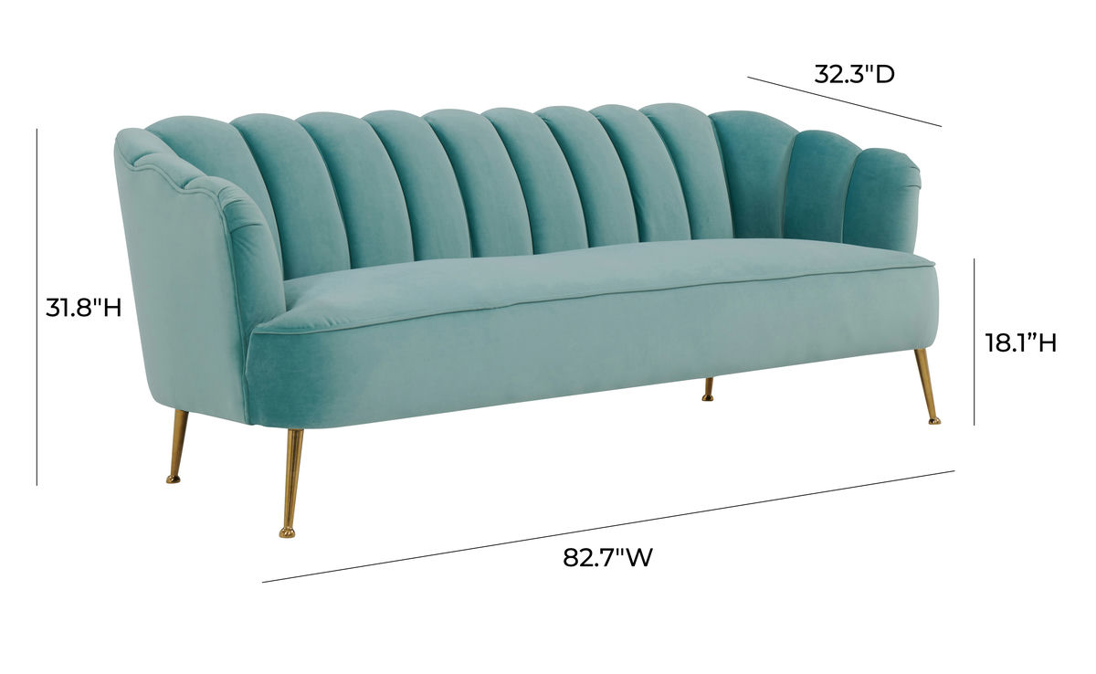 TOV Furniture Daisy Sea Blue Velvet Sofa
