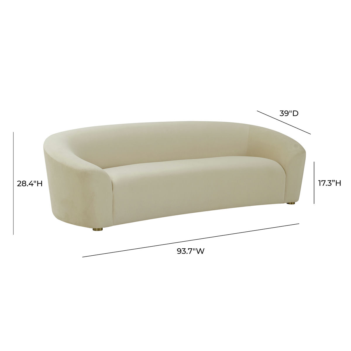 TOV Furniture Serenity Oat Velvet Sofa